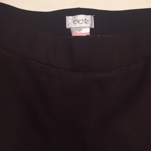 Cachè brown leggings with zipper on side leg sizeM - Picture 3 of 6